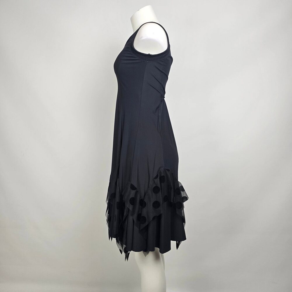 Sun Light Morillon Black Polka Dot Detail Sleeveless Dress Size 1 (S/M) - Picture 6 of 11